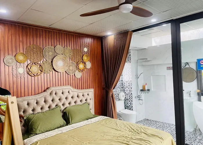 N&D Happy House- Studio Apartment - Phong tieu chuan khach san, bep nau va nha ve sinh trong khuon vien